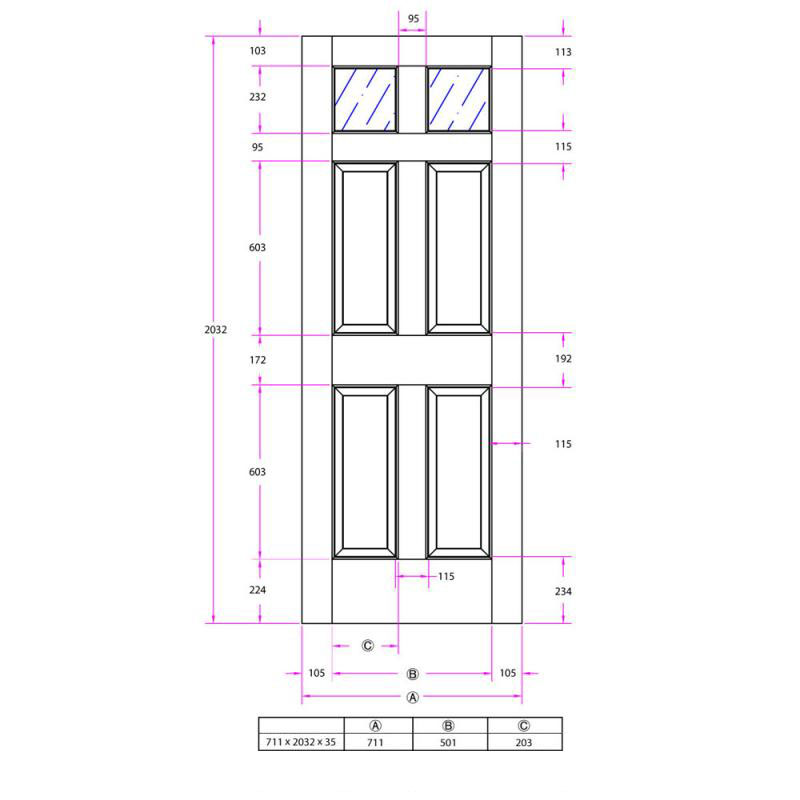 室内ドア・木製建具・引戸|266 W711×2032×35【連動3本引き込み戸用ドア3枚セット】