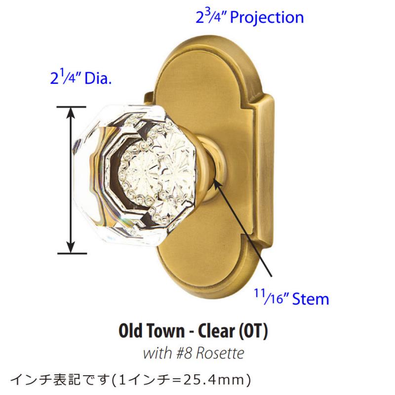 エムテック オールドタウンクリアノブ リボンアンドリードロゼット